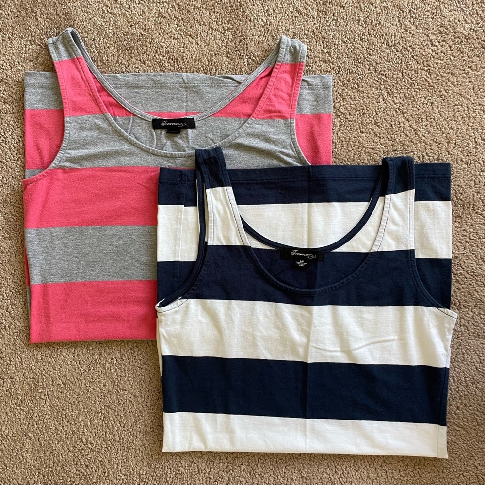 Two Forever 21 Striped Mini Dresses